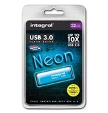 Integral Integral Neon USB 3.0 stick, 32 GB, blauw