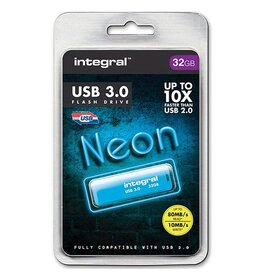 Integral Neon USB 3.0 stick, 32 GB, blauw