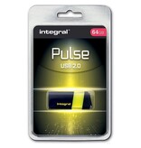 Integral Pulse USB 2.0 stick, 64 GB, zwart/geel