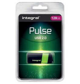 Integral Pulse USB 2.0 stick, 128 GB, zwart/geel