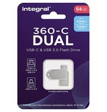 Integral 360-C Dual USB-C & USB 3.0 stick, 64 GB