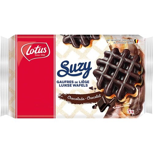 Lotus Lotus Suzy luikse wafel met chocolade, 57,6 g, pak van 5 stuks