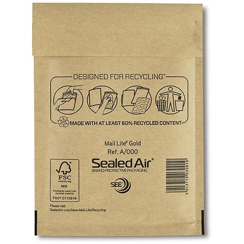 Mail Lite luchtkussenenveloppen, A/000, 110 x 160 mm 100st.