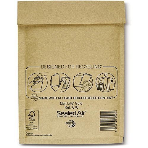 Mail Lite luchtkussenenveloppen, C/0, 150 x 210 mm 100st.