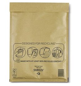 Mail Lite luchtkussenenveloppen, goud, G/4, 240 x 330 mm, doos van 50 stuks