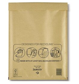 Mail Lite luchtkussenenveloppen, goud, H/5, 270 x 360 mm, doos van 50 stuks