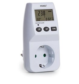 Perel Perel energiemeter, 230 V, 16 A, wit, voor Nederland
