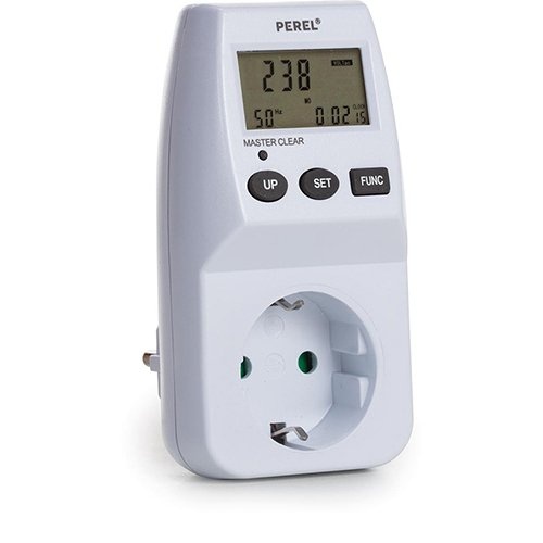 Perel Perel energiemeter, 230 V, 16 A, wit, voor Nederland