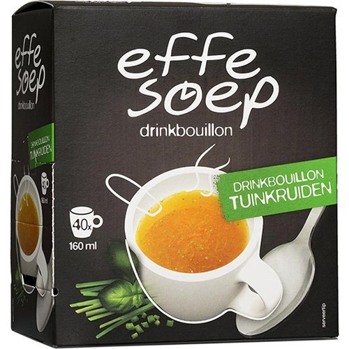 Effe Soep Effe Soep drinkbouillon, tuinkruiden, 160 ml, 40 sticks