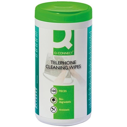 Q-CONNECT Q-CONNECT reinigingsdoekjes voor telefoon pak van 100 doekjes