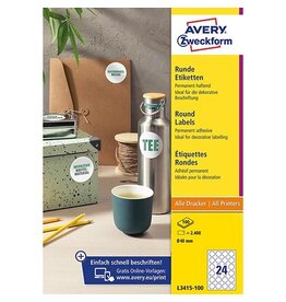Avery Zweckform Etik Rond Wit Perm 40Mm 240X [1st]