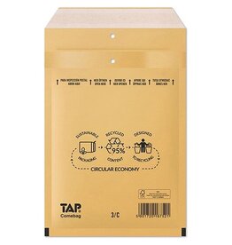 Jiffy Comebag luchtkussenenveloppen, ft 150 x 215 mm, met stripsluiting, bruin, doos van 100 stuks