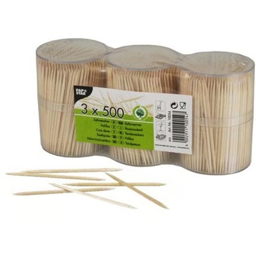 Papstar Papstar tandenstoker, 3 kokers van 500 stuks