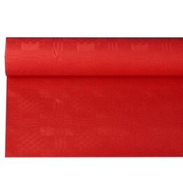 Papstar Tafelkleed uit papier met damastprint, 1,2 x 8 m, rood