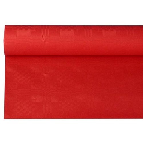 Papstar Tafelkleed uit papier met damastprint, rood [12st]