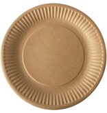 Conpax Bord "pure", rond, bruin, diameter 19 cm, uit karton, pak van 20 stuks