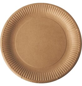 Conpax Bord "pure", rond, bruin, diameter 23 cm, uit karton, 50st.