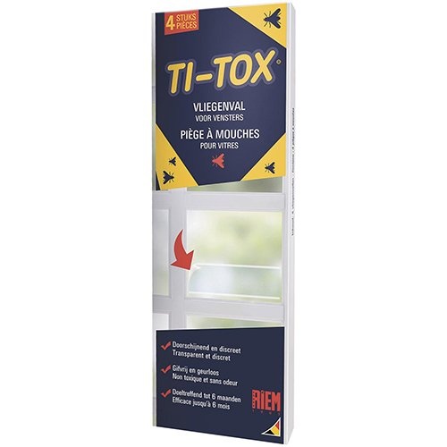 Riem Riem Ti-Tox anti-vliegensticker, transparant, 4 stuks