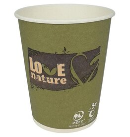 Merkloos Drinkbeker Love Nature, uit karton, 150ml, pak van 100 stuks