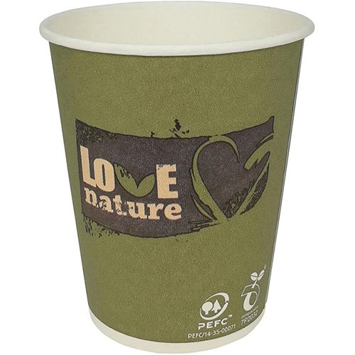 Merkloos Drinkbeker Love Nature, uit karton, 150ml, pak van 100 stuks