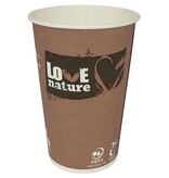 Merkloos Drinkbeker Love Nature, uit karton, 180 ml, pak van 80 stuks