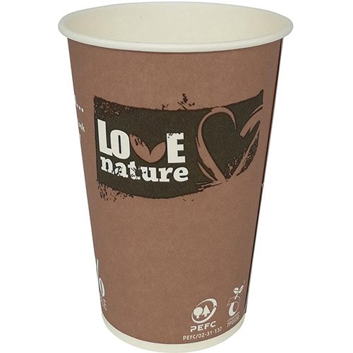 Merkloos Drinkbeker Love Nature, uit karton, 180 ml, pak van 80 stuks