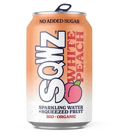 Sqwz SQWZ frisdrank Peach BIO, blikje van 33 cl, pak van 12 stuks