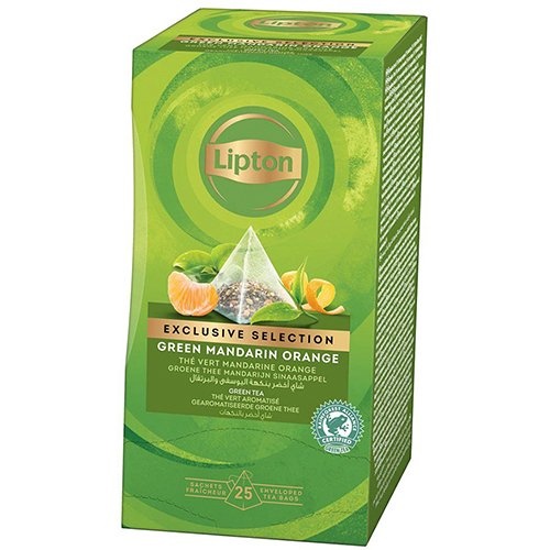 Lipton Tea Company Lipton thee Exclusive Selection, groene thee mandarijn sinaasappel, doos van 25 zakjes