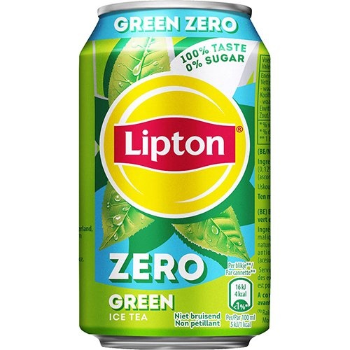 Lipton Ice Tea Lipton Ice Tea Green Zero, blik van 33 cl, pak van 24 stuks