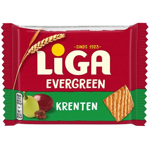 Liga Liga Evergreen Krenten, 38 g — levering per 24
