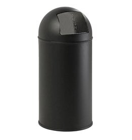 Eko Eko vuilbak met push-deksel 40 l, mat RVS, zwart