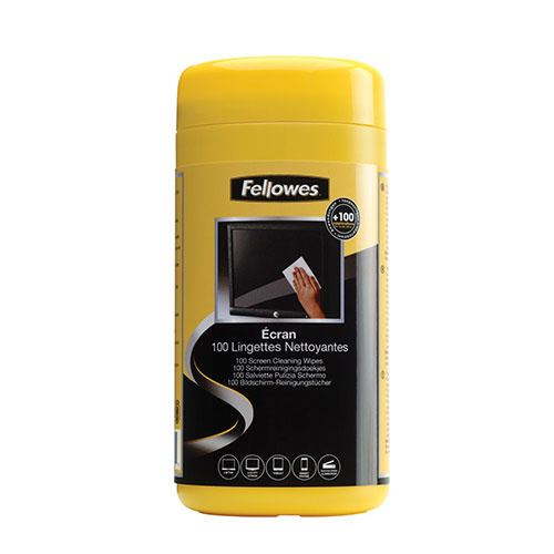 Fellowes schermreinigingsdoekjes, bus van 100 stuks