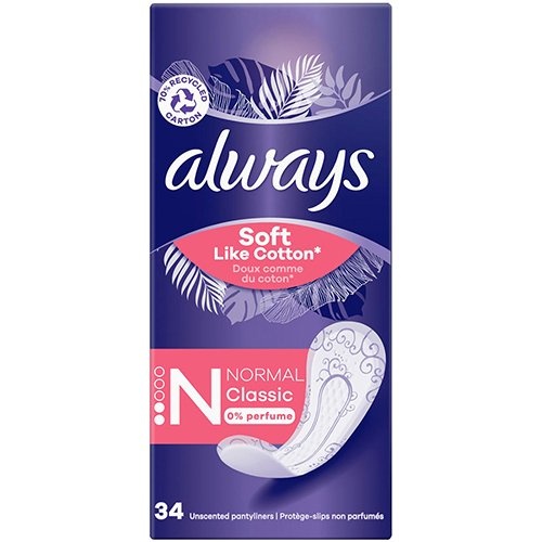 Always Always Soft Like Cotton inlegkruisje Normal Classic, pak van 34 stuks