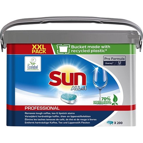 Sun Sun Pro Formula All-in-one vaatwastabletten, emmer van 200 stuks