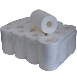 Q-CONNECT Poetspapier Mini, 1-laags, 120 m, pak van 12 rollen