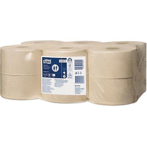 Tork Tork Naturel Mini Jumbo toiletpapier, T2 Advanced, pak van 12 rollen