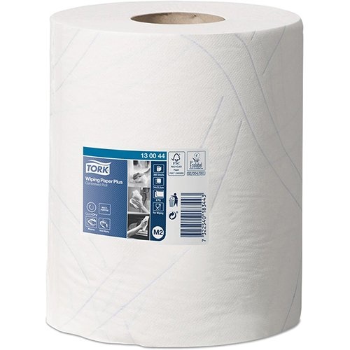 Tork Tork Wiping Plus poetspapier, centerfeed, 2-laags, systeem M2, pak van 6 stuks