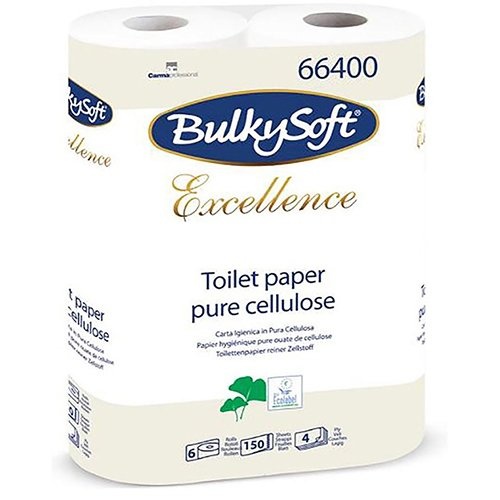Bulkysoft Bulkysoft Excellence toiletpapier, 4-laags, 150 vel, pak van 6 rollen
