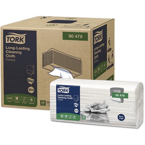 Tork Tork Long Lasting poetspapier, gevouwen, W4, 90 vellen, pak van 4 stuks