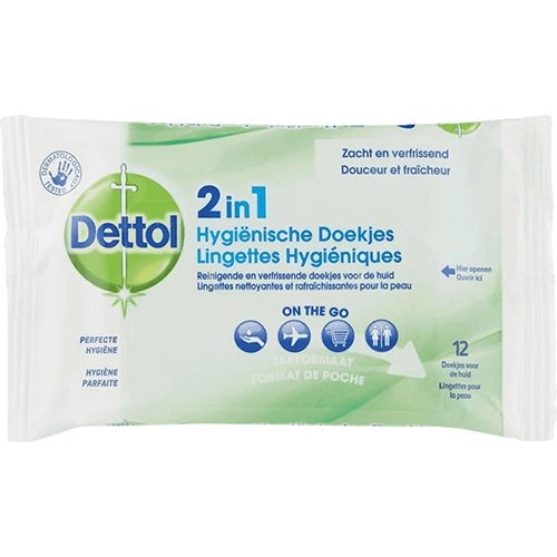 Dettol Dettol reinigingsdoekjes 2-in-1, pak van 12 stuks