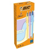 Bic Bic Colours Pastel 4-kleurenbalpen, medium, klassieke inktkleuren, µdoos van 12 stuks