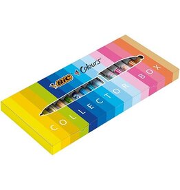 Bic Bic Colours Collector Box 4-kleurenbalpen, medium, klassieke, pastel en fasion inktkleuren, doos van 15 s