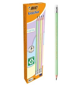 Bic Bic grafietpotlood Evolution Pastel HB met gom, 12 st.