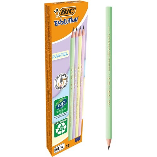 Bic Bic grafietpotlood Evolution Pastel HB, 12 st., assorti