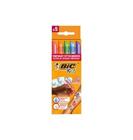 Bic Kids Bic Kids tattoo marker set, assorti, 5 pennen en 10 stencils