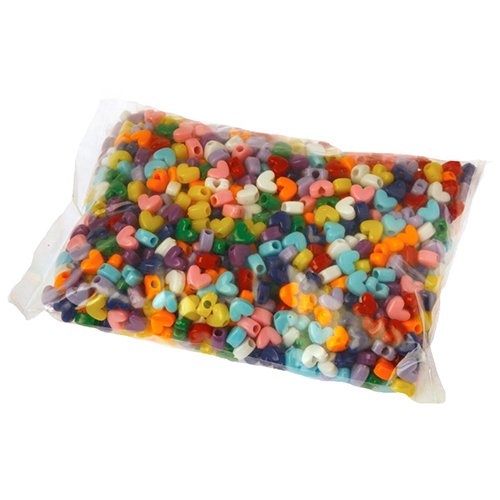 Bouhon Bouhon parels, hart, kunststof, 1000 stuks, assorti