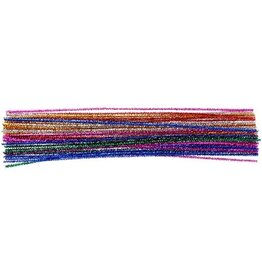 Bouhon Bouhon glitter chenilledraad 50 cm x 6 mm, 50 st., assorti