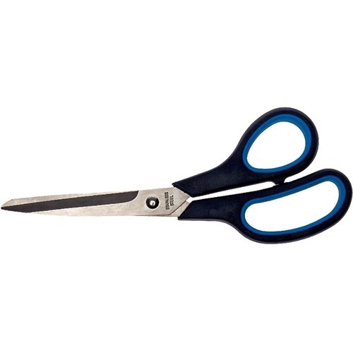 Bouhon Bouhon schaar Softgrip, ft 19 cm, rechts en links, scherpe punt, blauw/zwart