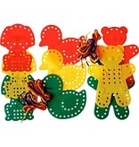 Bouhon Bouhon rijgdiertjes, 9 stuks + 6 veters van 70 cm