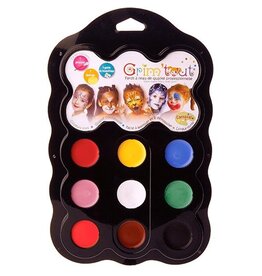 Bouhon Grim'tout schminkpalet Carnaval, 9 kleuren